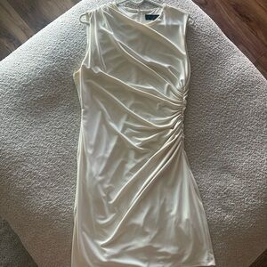 Zara Cream Asymmetrical Sleeveless Dress